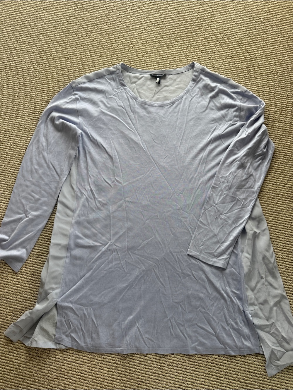 Eileen Fisher Light Blue/Periwinkle Layered Long-Sleeve Tunic